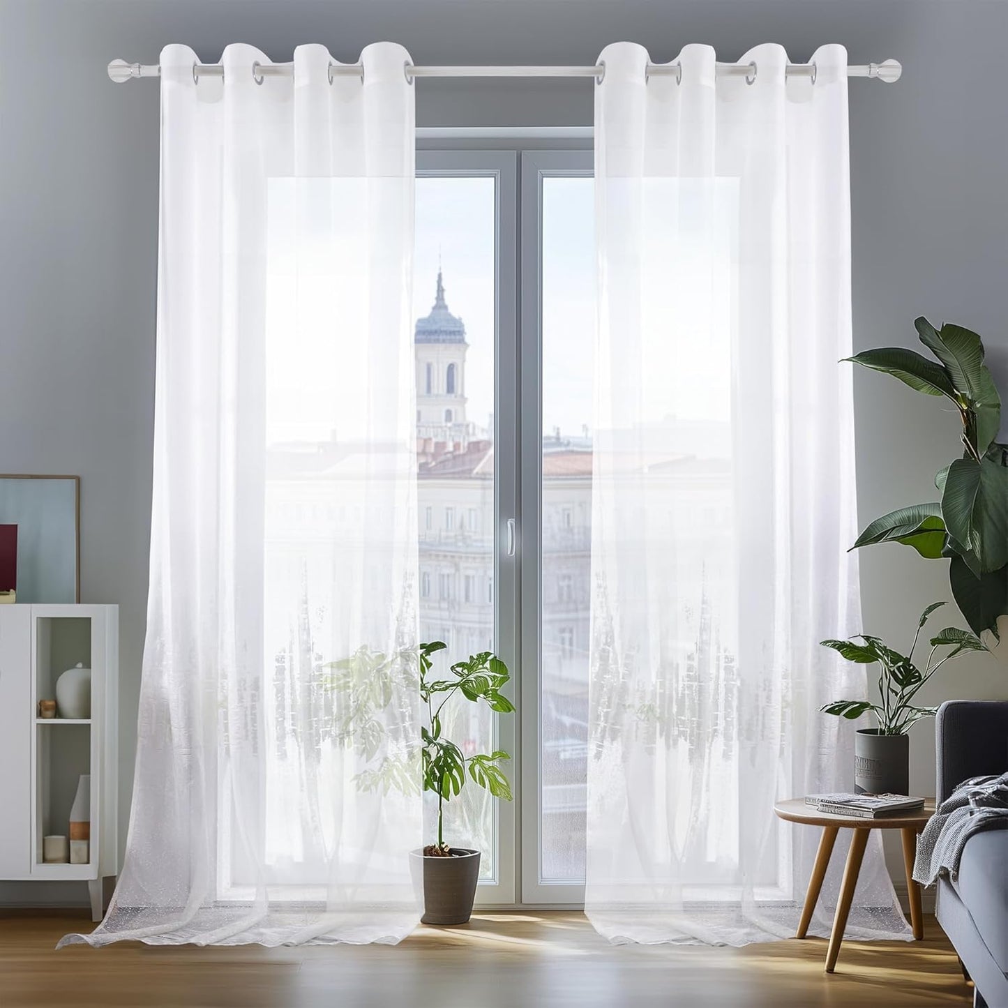 Transparente Ösenvorhänge – Luftiger Eyelet-Vorhang für Wohnzimmer