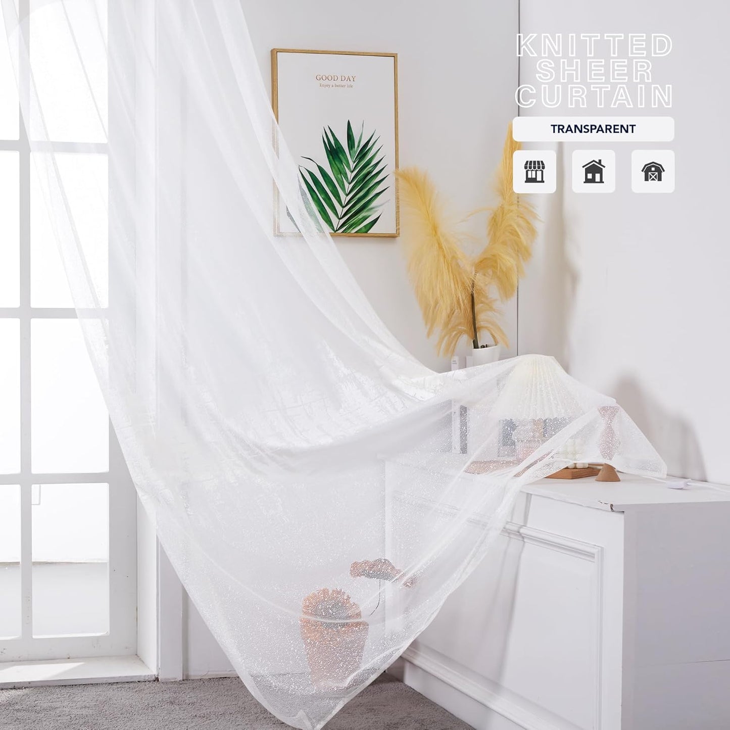 Transparente Ösenvorhänge – Luftiger Eyelet-Vorhang für Wohnzimmer