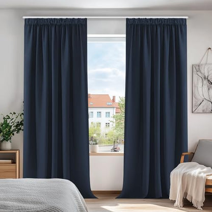 Blickdichte Kräuselband-Vorhänge – Schlafzimmer Thermovorhang