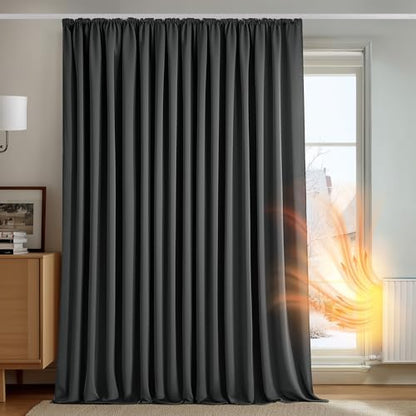 Blickdichte Kräuselband-Vorhänge – Schlafzimmer Thermovorhang