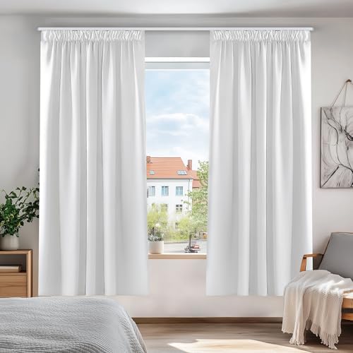 Blickdichte Kräuselband-Vorhänge – Schlafzimmer Thermovorhang