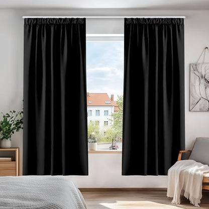 Blickdichte Kräuselband-Vorhänge – Schlafzimmer Thermovorhang
