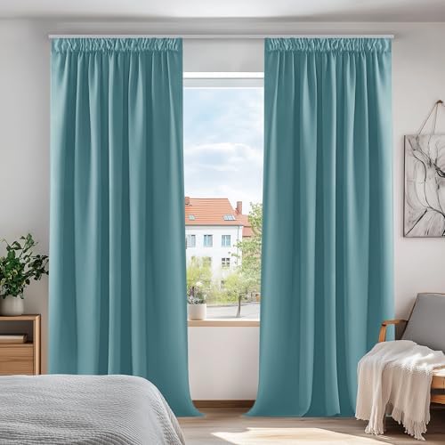 Blickdichte Kräuselband-Vorhänge – Schlafzimmer Thermovorhang