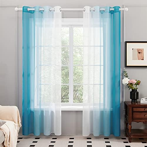 Transparente Voile-Ösenvorhänge, Braun