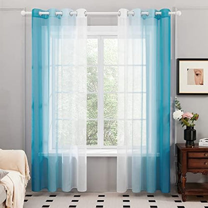 Transparente Voile-Ösenvorhänge, Braun