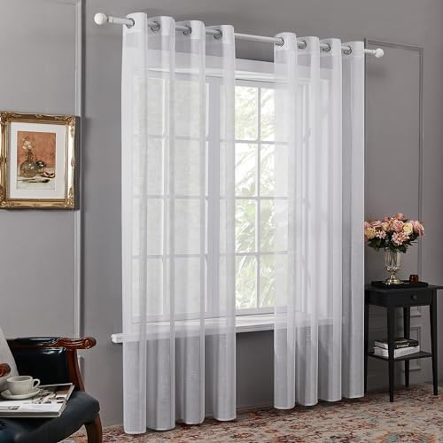 Transparente Ösenvorhänge Wohnzimmer – Voile-Vorhang