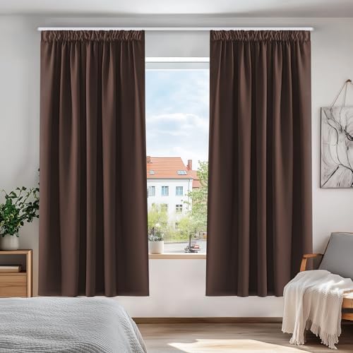 Blickdichte Kräuselband-Vorhänge – Schlafzimmer Thermovorhang