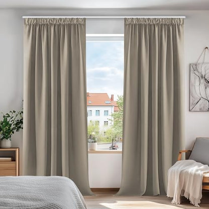 Blickdichte Kräuselband-Vorhänge – Schlafzimmer Thermovorhang