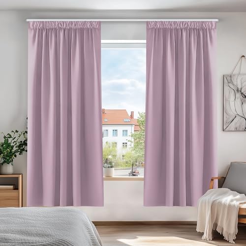 Blickdichte Kräuselband-Vorhänge – Schlafzimmer Thermovorhang