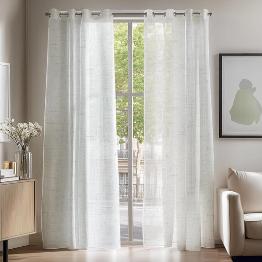 Wohnzimmervorhänge – Halbtransparente Voile-Vorhänge