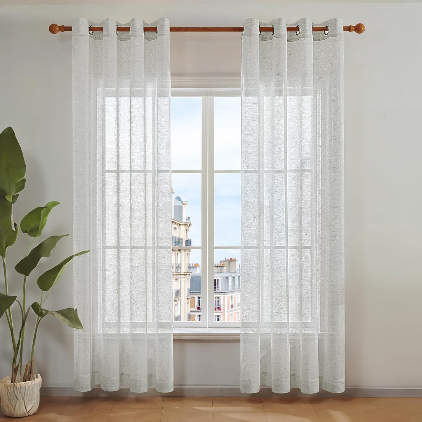 Wohnzimmervorhänge – Halbtransparente Voile-Vorhänge